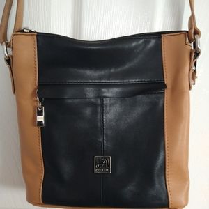 Aurielle 2 Tone Leather Shoulder Crossbody Purse